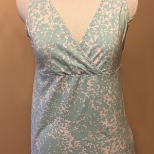 Merona Baby Blue White Stretch Blouse Top